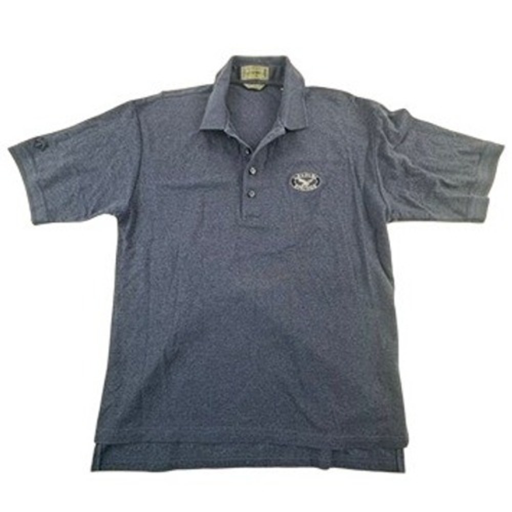 Descente Mens Medium Polo Shirt Blue Eagle Springs Short Sleeve Cotton Logo M - Picture 9 of 16